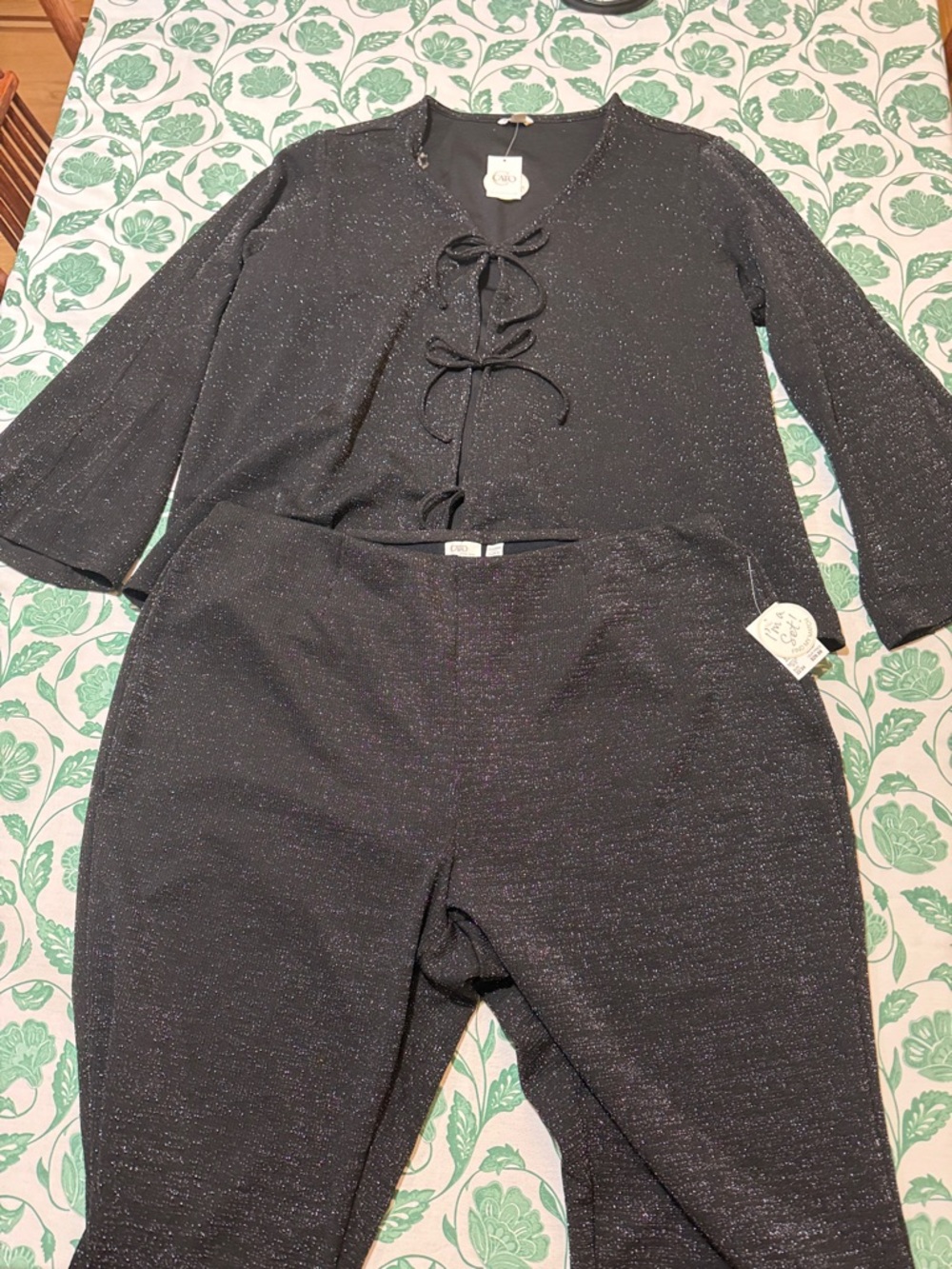 Women's Cato Black Shimmery Black Set